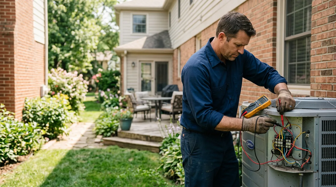 HVAC technician working near Faribault, MN